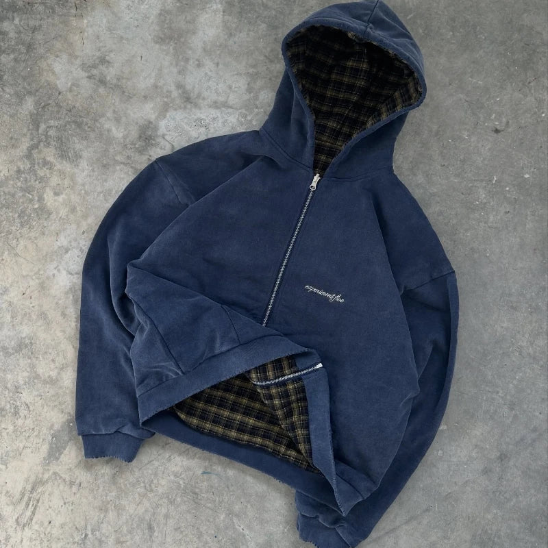 Men’s Hoodie Warm Casual Zip-Up Streetwear