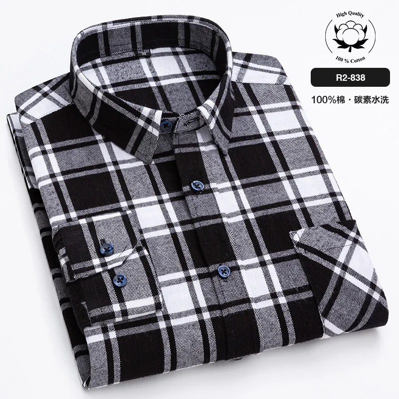 Men’s Shirt Long Sleeve Cotton Casual Regular Fit