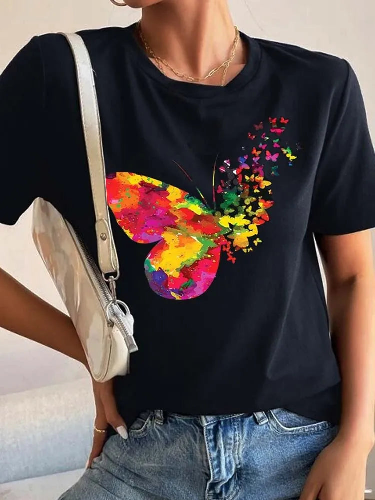 Women’s Top T-Shirt Printed Summer Casual
