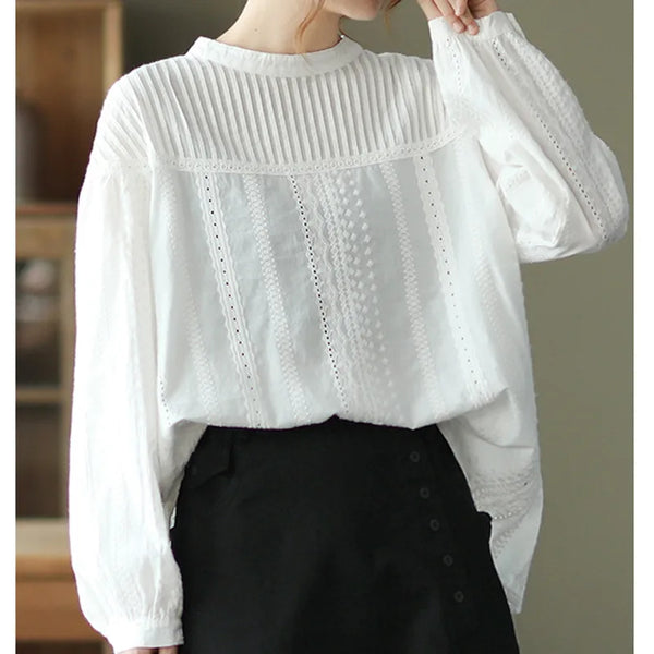Women’s Top Blouse Long Sleeve Cotton Formal