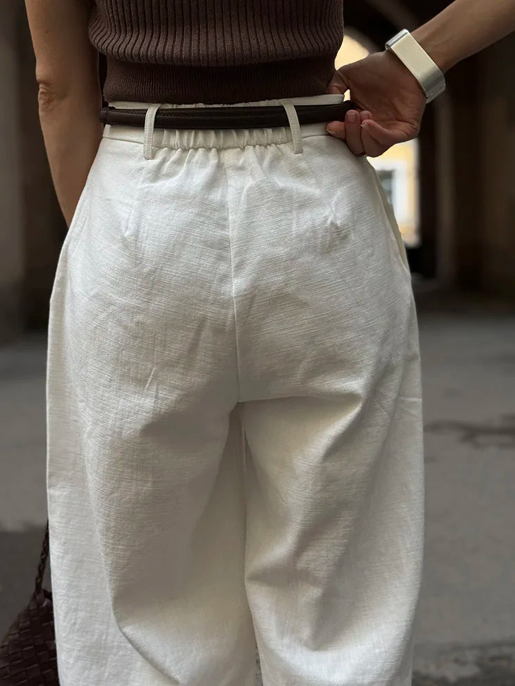 Women’s Trousers High Waist Wide Leg Straight Leg Relaxed Fit