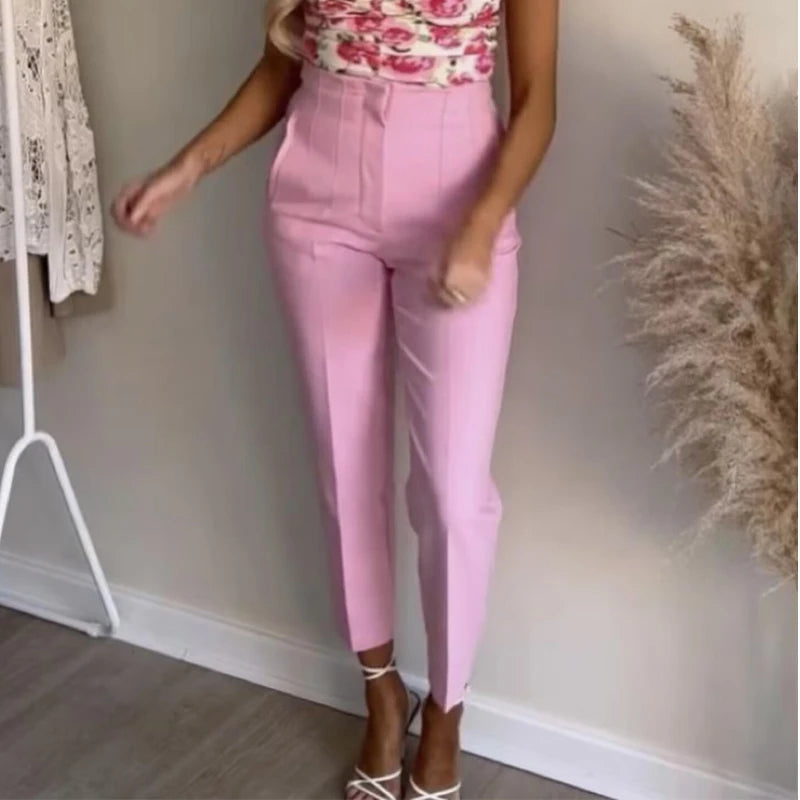 Women’s Trousers High Waist Formal Comfort Fit Stretchy