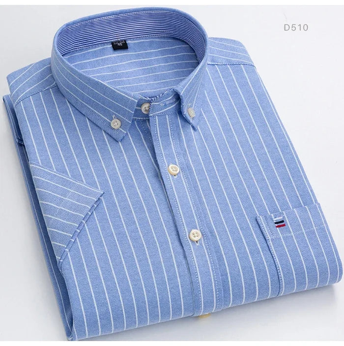 Men’s Shirt Short Sleeve Cotton Casual Formal
