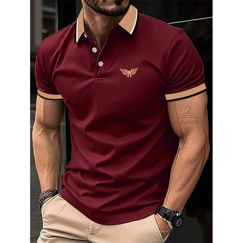 Men’s Polo Shirt Short Sleeve Casual Solid Color Comfort Fit Fashion