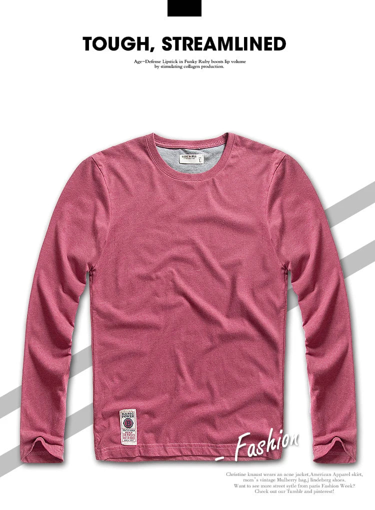 Men’s T-Shirt Long Sleeve Casual Cotton Comfort Fit