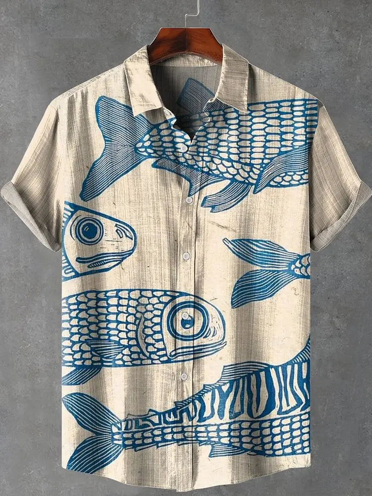 Men’s Shirt Short Sleeve Breathable Printed Casual