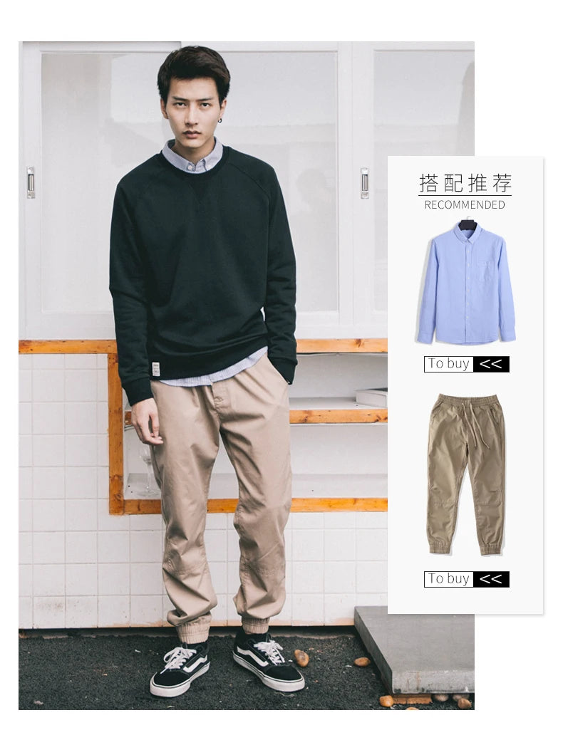Men’s T-Shirt Long Sleeve Solid Color Cotton Comfort Fit