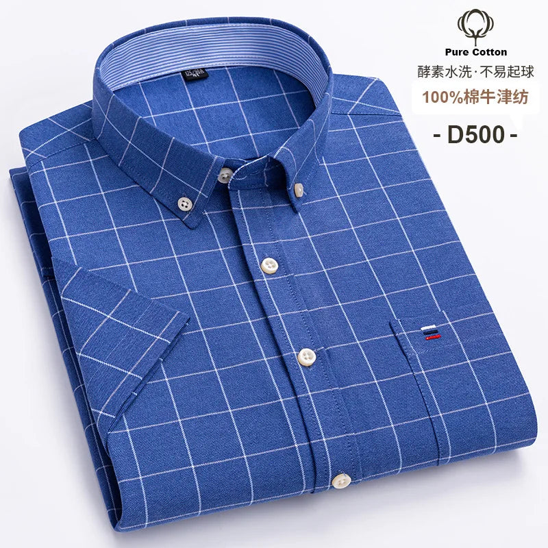 Men’s Shirt Short Sleeve Cotton Casual Formal