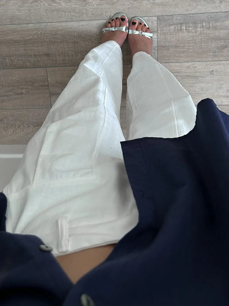 Women’s Trousers High Waist Wide Leg Straight Leg Relaxed Fit