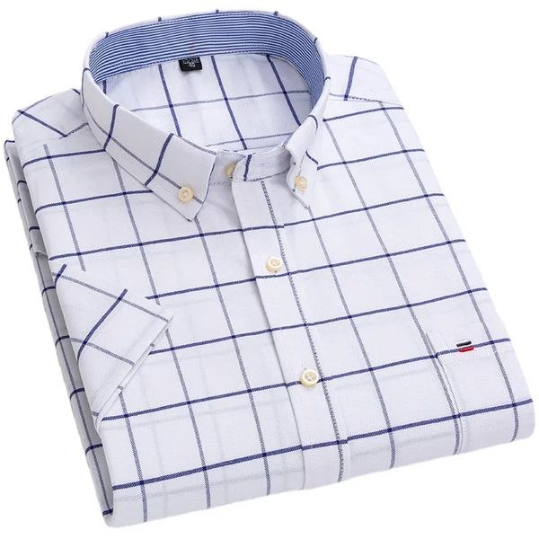 Men’s Shirt Short Sleeve Cotton Casual Formal