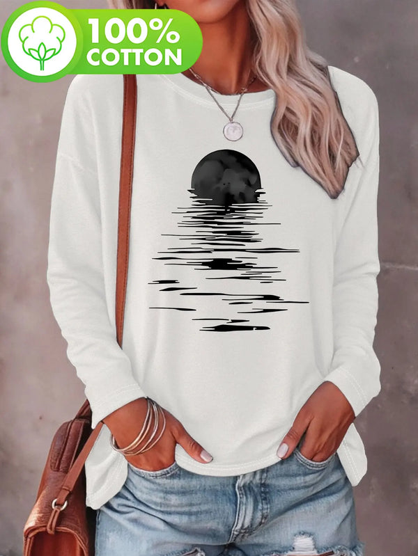 Women’s Sweatshirt Crewneck Cotton Warm Casual