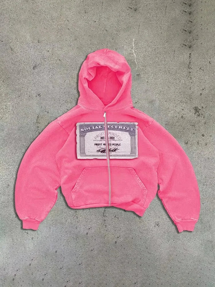 Men’s Hoodie Zip-Up Warm Casual Graphic