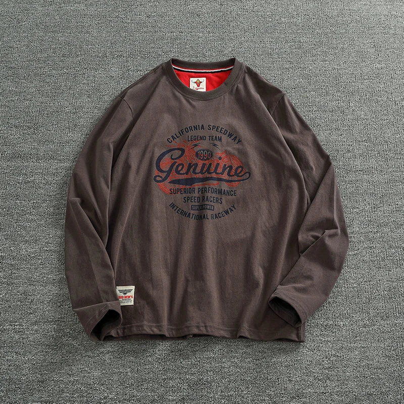 Men’s T-Shirt Long Sleeve Cotton Casual Printed
