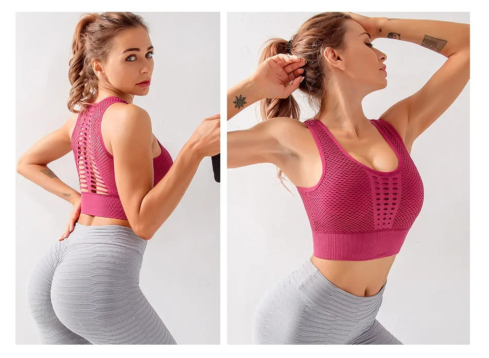 Women’s Gym Top Crop Top Breathable Seamless Athletic