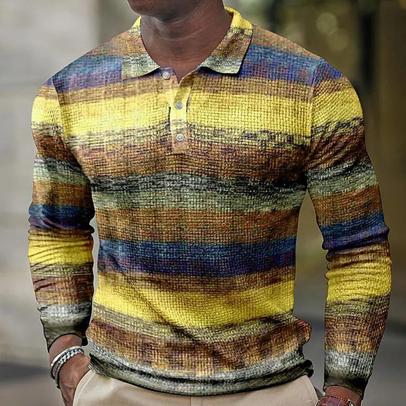 Men’s Polo Shirt Long Sleeve Casual Breathable Comfort Fit