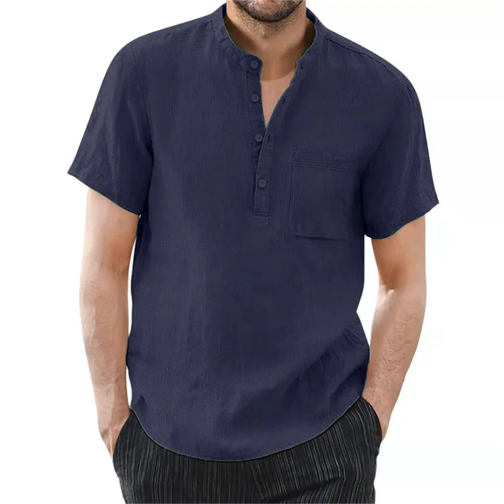 Men’s Polo Shirt Short Sleeve Cotton Casual Summer Solid Color