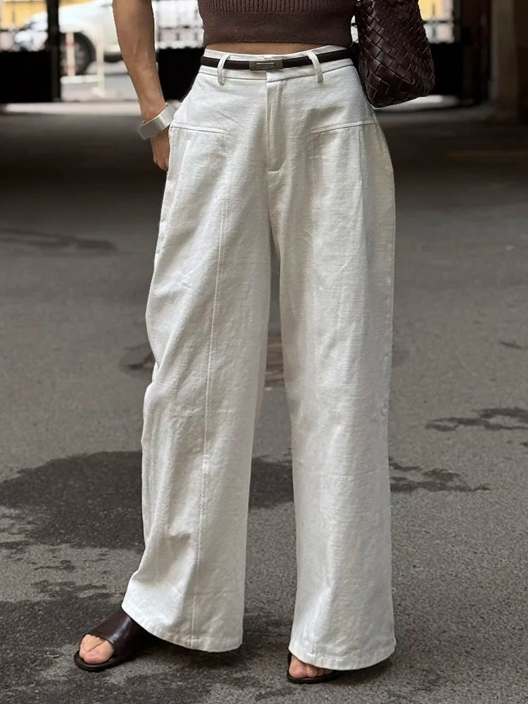 Women’s Trousers High Waist Wide Leg Straight Leg Relaxed Fit