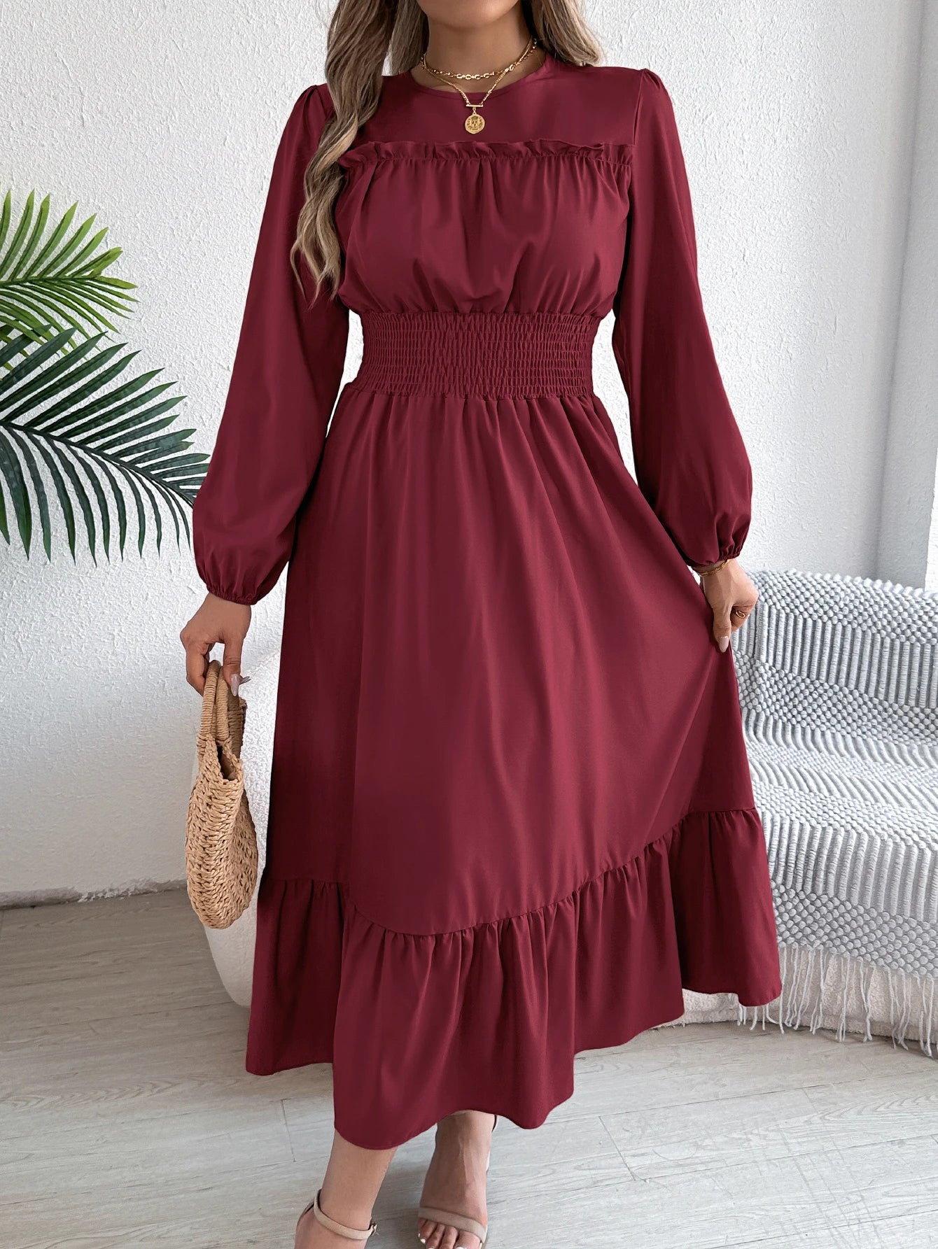 Women’s Dress Long Sleeve Casual Solid Color