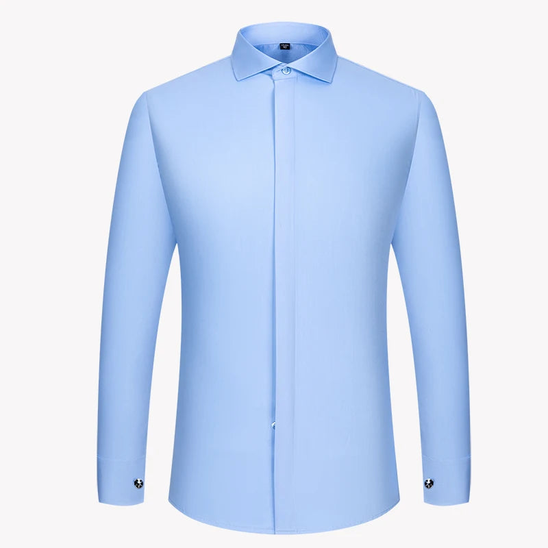 Men’s Shirt Long Sleeve Formal Slim Fit Solid Color