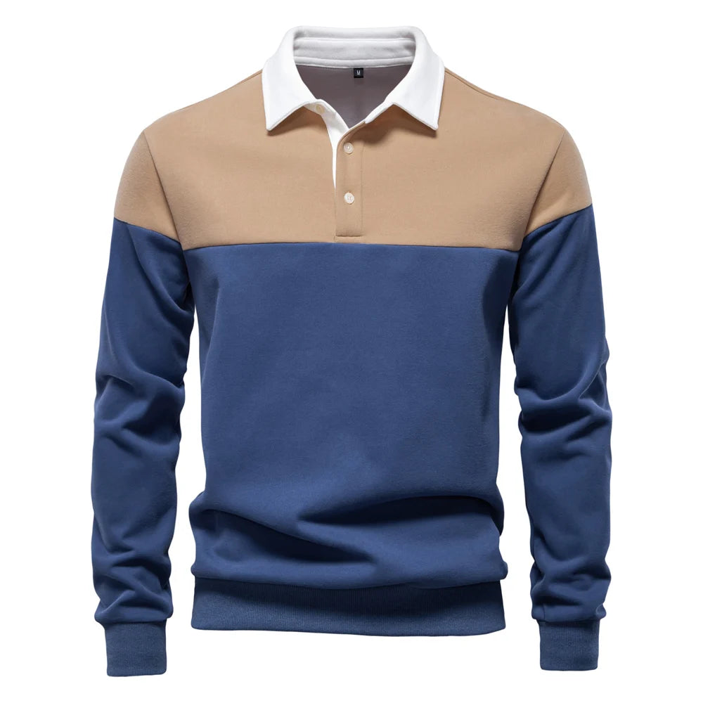 Men’s Polo Shirt Cotton Long Sleeve Business Casual Casual