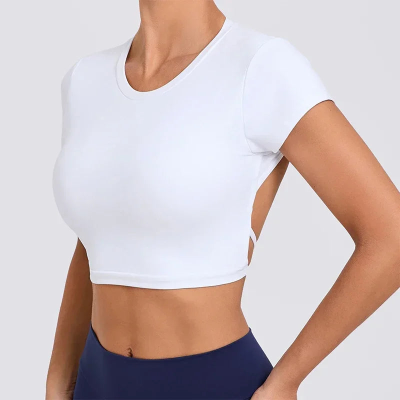 Women’s Gym Top Crop Top Moisture Wicking Seamless Athletic