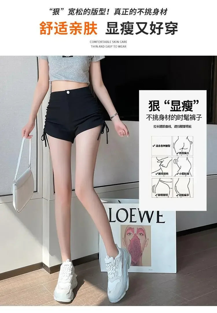 Women’s Shorts High Waist Casual Summer Solid Color