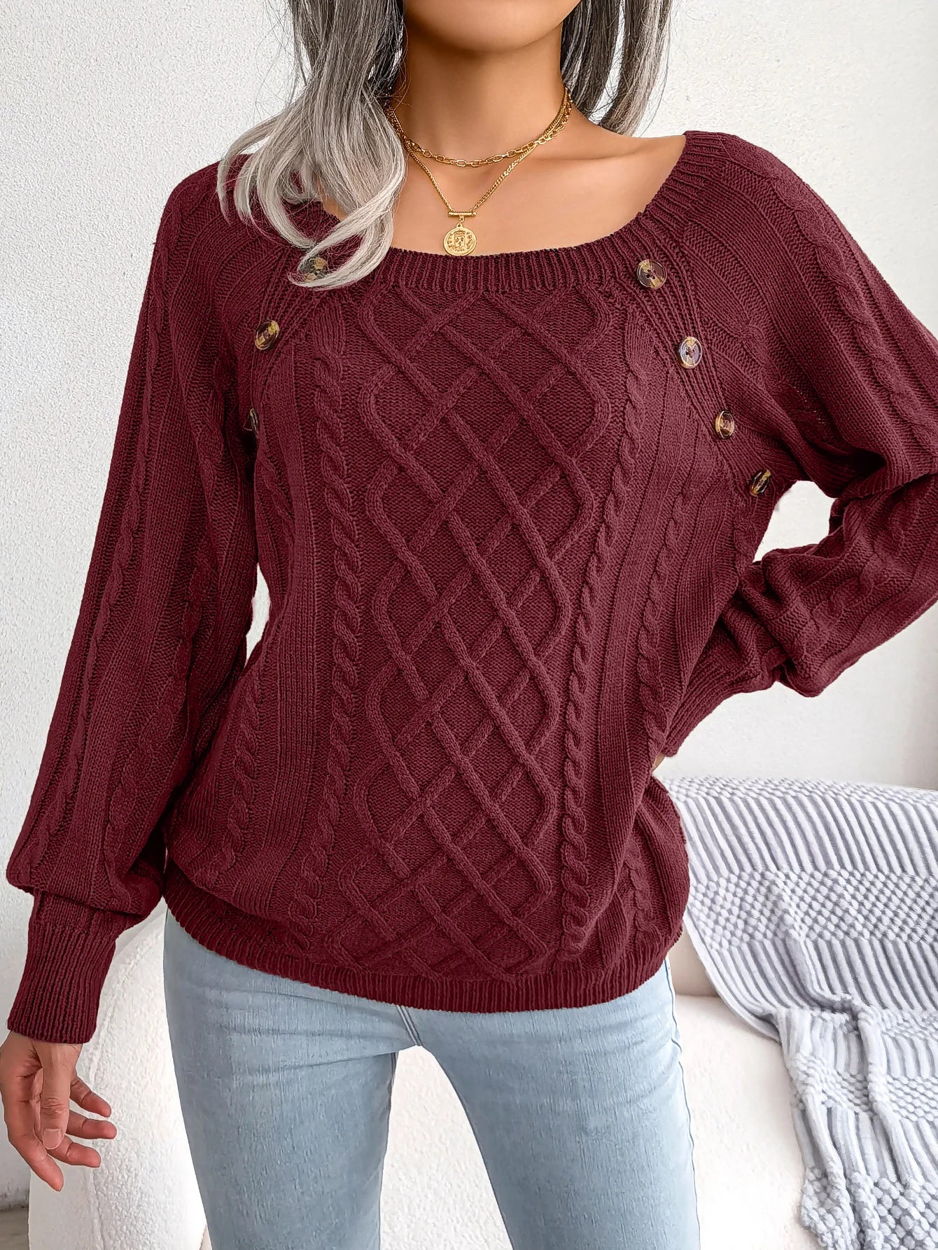 Women’s Top Long Sleeve Casual Stretchy Solid Color