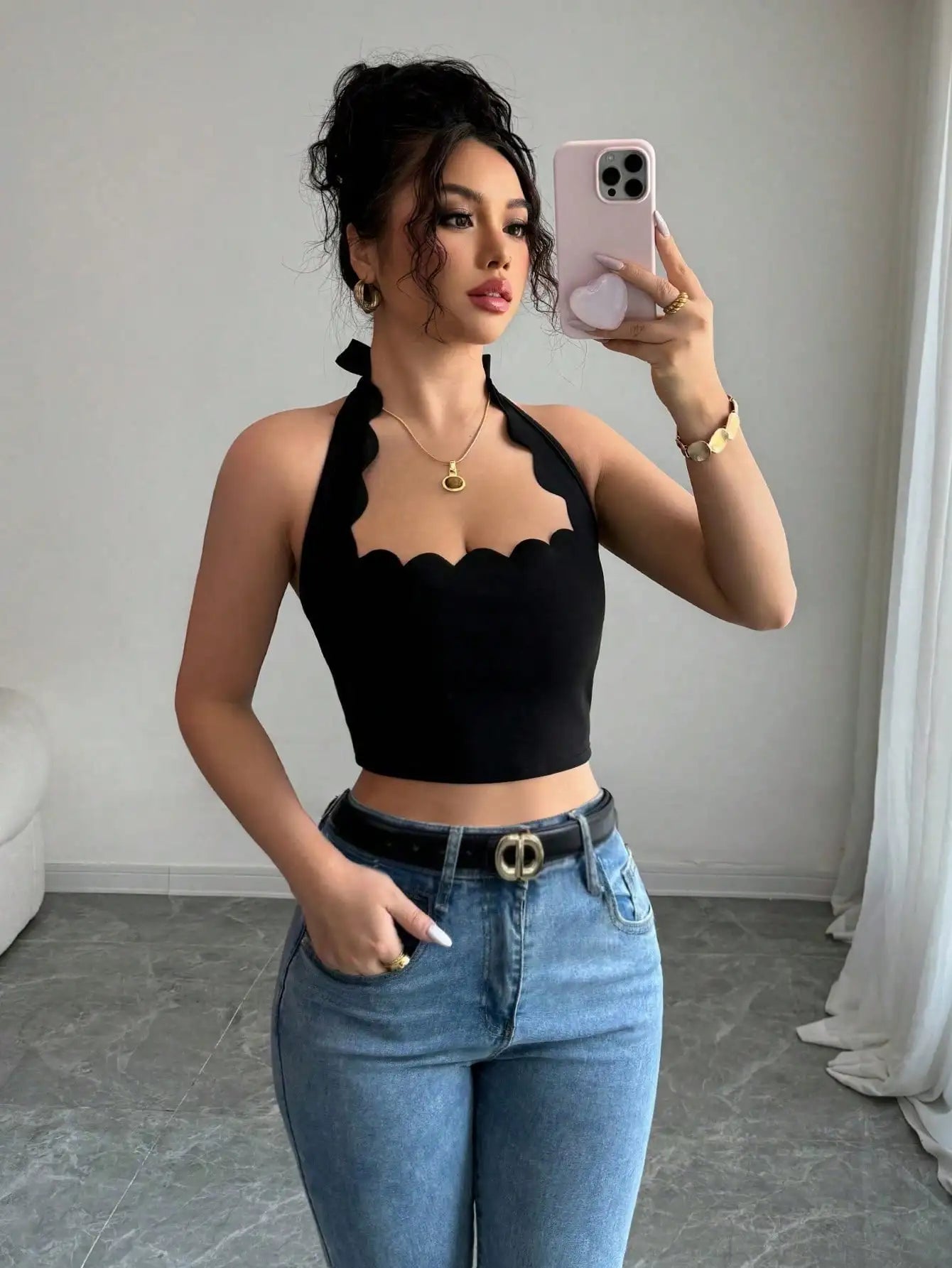 Women’s Top Sleeveless Solid Color Casual Stretchy