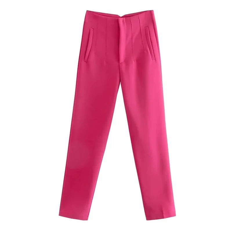 Women’s Trousers High Waist Formal Comfort Fit Stretchy