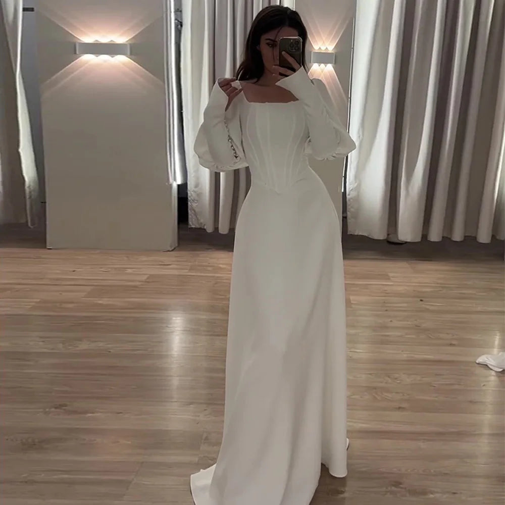 Women’s Dress Long Sleeve Formal A-Line Solid Color