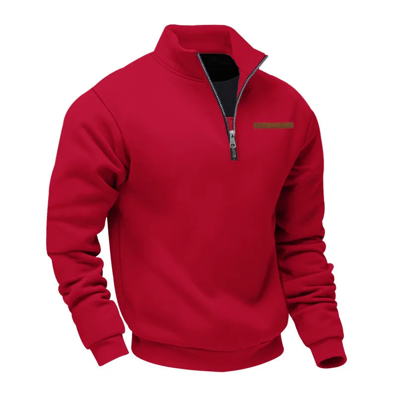 Men’s Sweatshirt Pullover Zip-Up Fleece Long Sleeve Autumn Winter