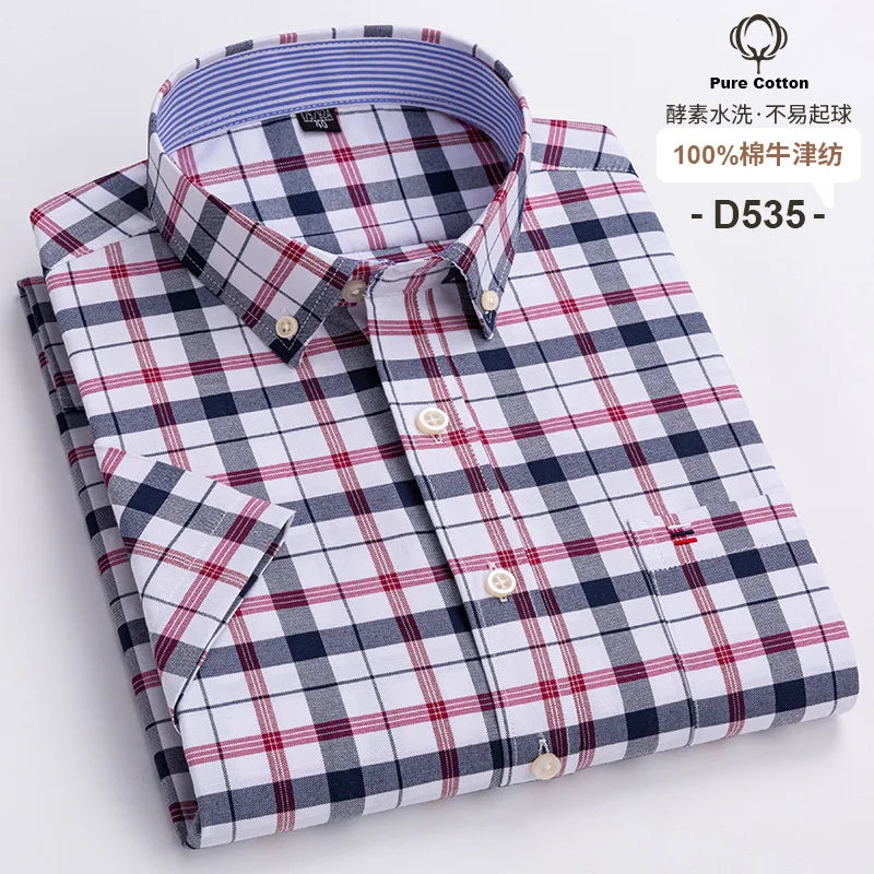 Men’s Shirt Short Sleeve Cotton Casual Formal