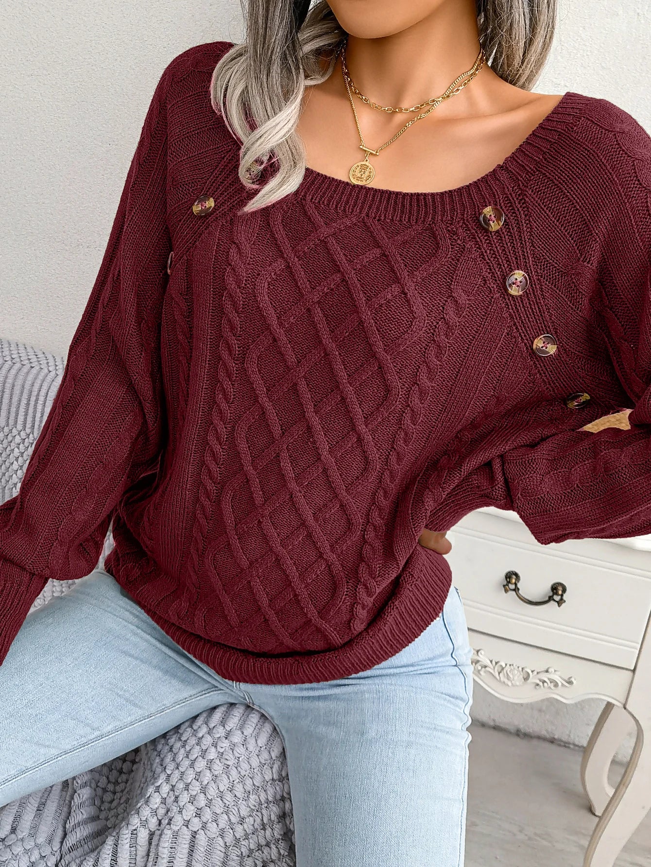 Women’s Top Long Sleeve Casual Stretchy Solid Color