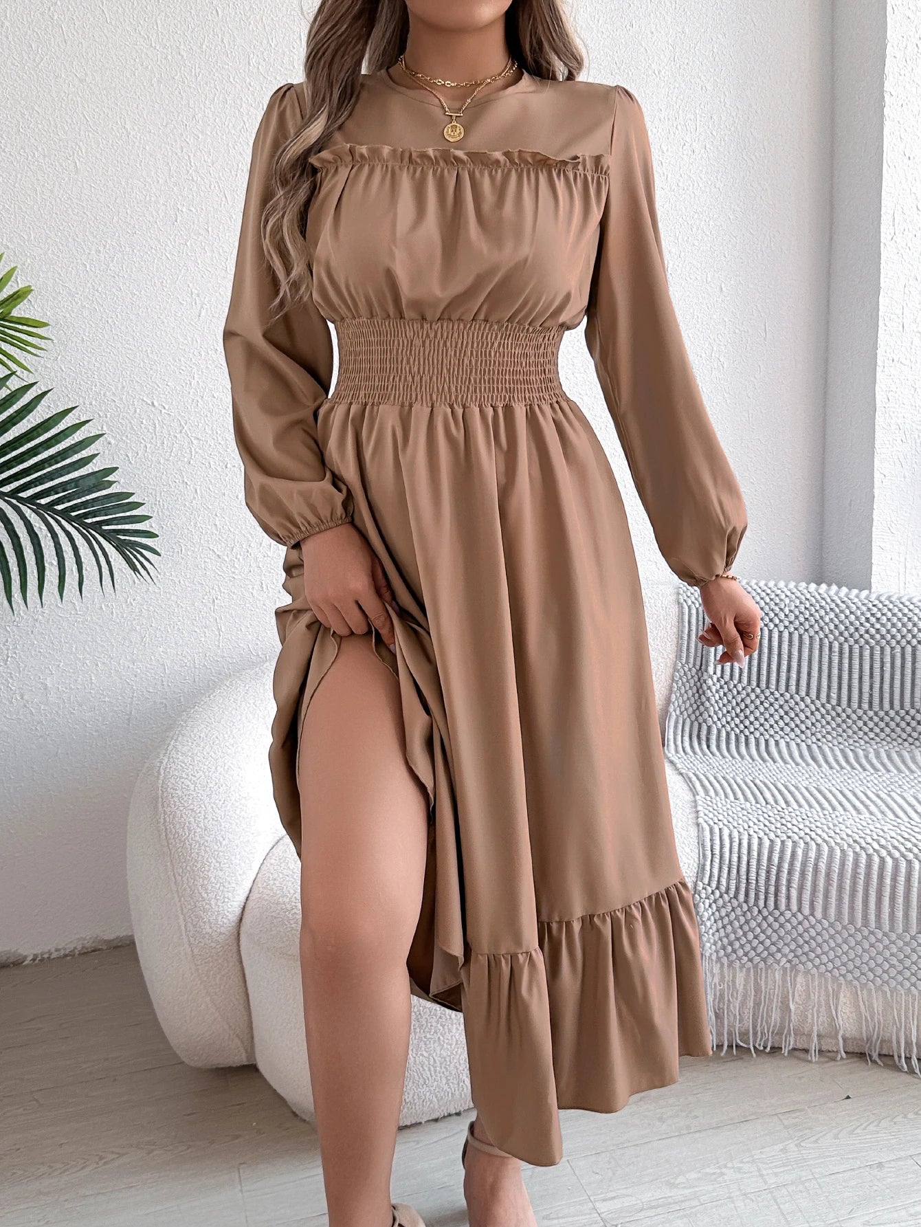 Women’s Dress Long Sleeve Casual Solid Color