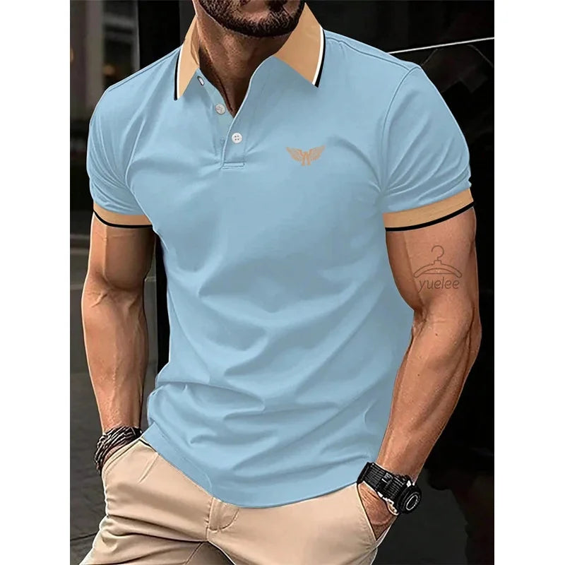 Men’s Polo Shirt Short Sleeve Casual Solid Color Comfort Fit Fashion