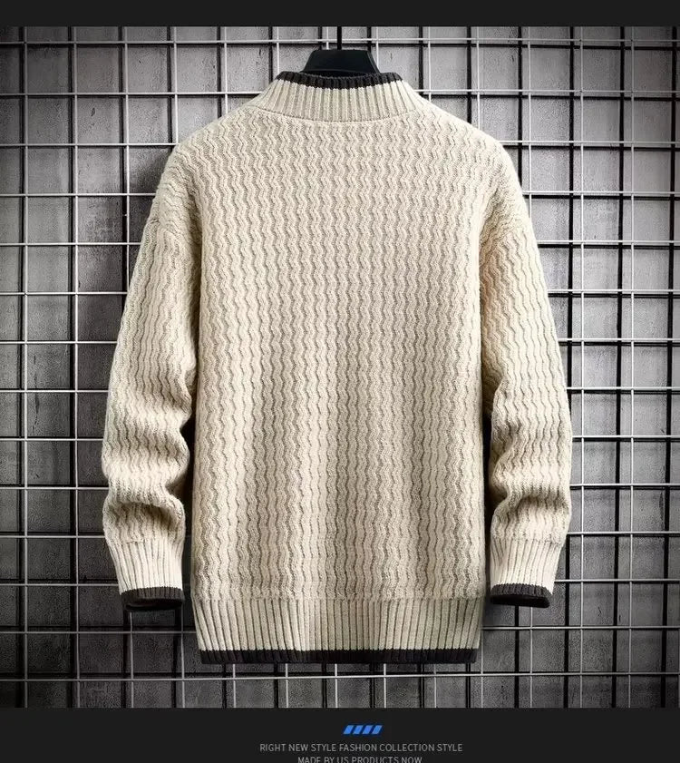 Men’s Sweatshirt Crewneck Pullover Warm Casual Solid Color Autumn